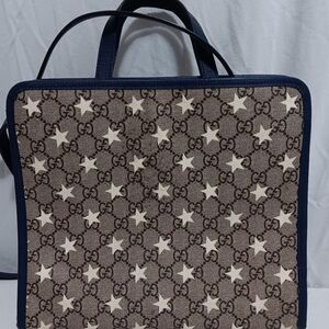 GUCCI - GG Supreme Monogram Star Print Tote Bag Navy, dust bag